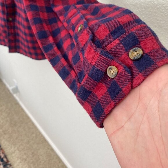 Eddie Bauer Red Blue Plaid Flannel Button Down Shirt EM31LW202 Mens size Large - Picture 4 of 5